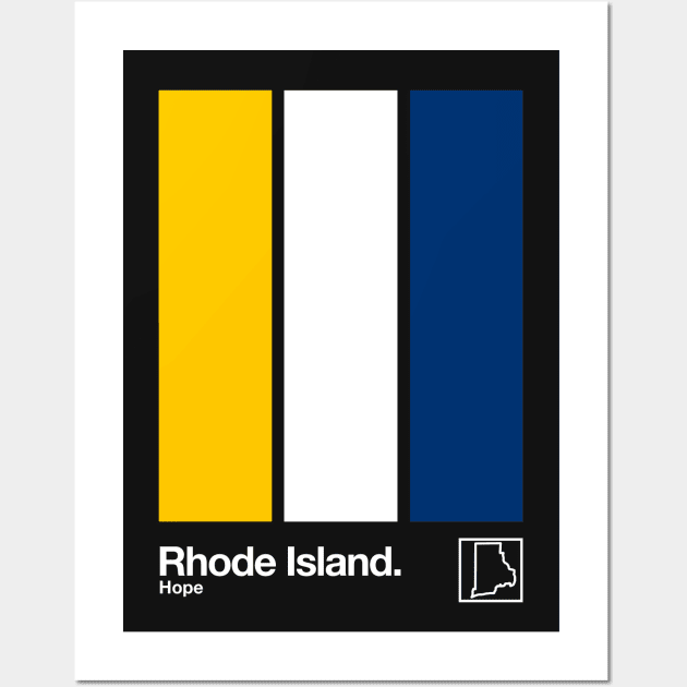 Rhode Island State Flag // Original Minimalist Artwork Poster Design Wall Art by DankFutura